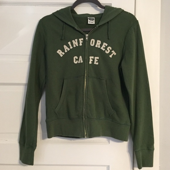 Rainforest Cafe Tops - Rainforest Cafe Orlando Green Zip-Up Hoodie - M